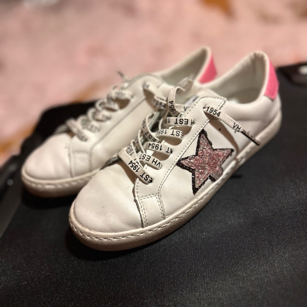 Vintage Havana White and Pink Kids Sneakers
